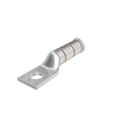 Burndy Copper Compression Lug, 1 Hole w/o Inspection Hole, 2 Flex, 5/16" Stud YAV2CTC516FXB